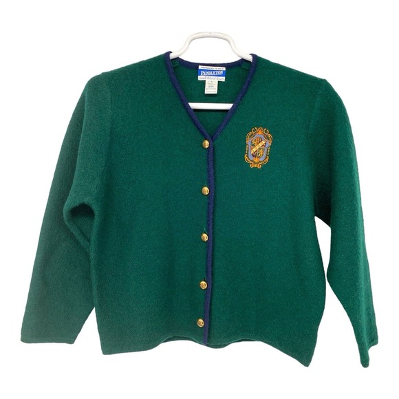 Pendleton Sweaters - Vintage Pendleton Classic Sweater Women's Medium Green Button Up Gold Buttons L
